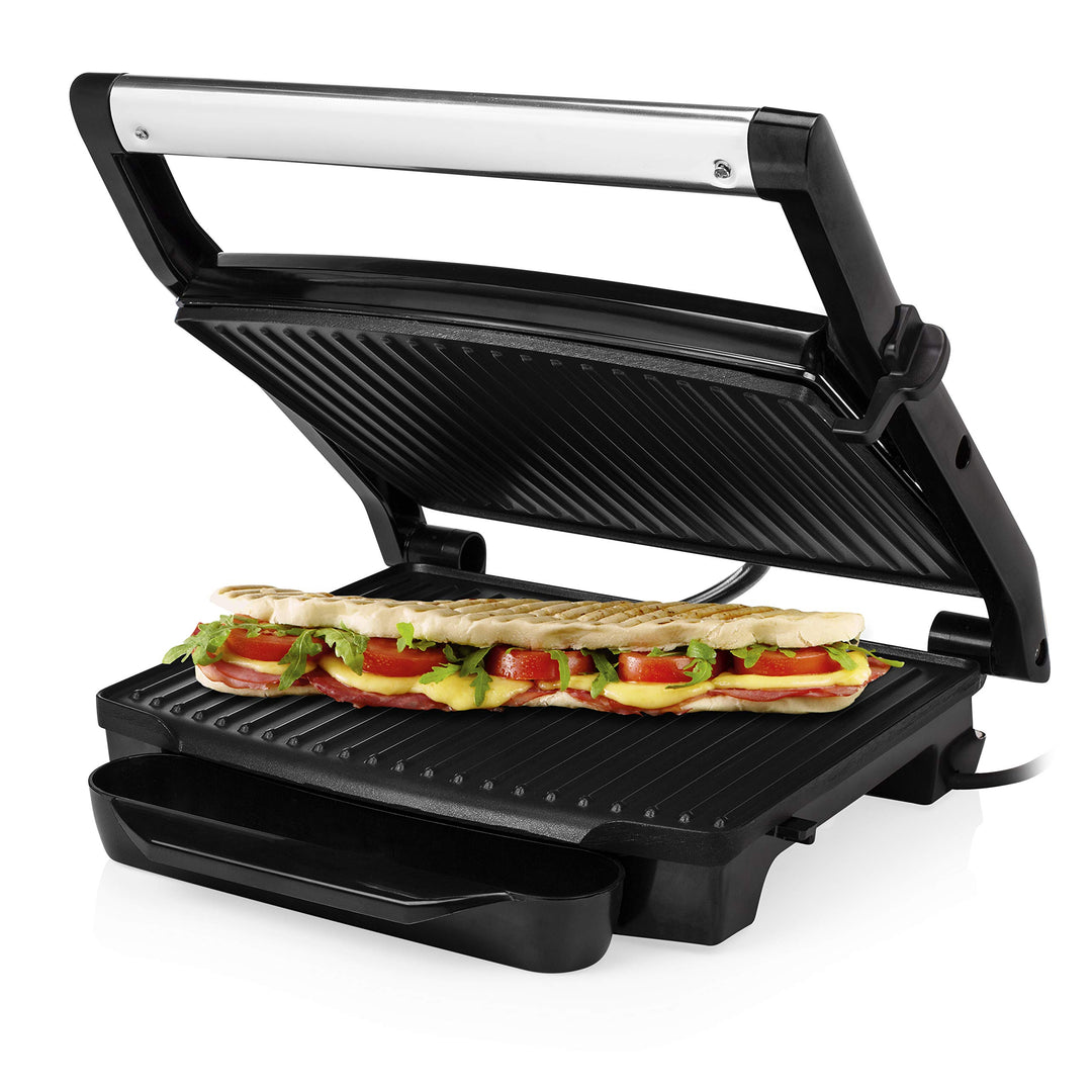 Princess Kontaktgrill - Panini Grill mit Edelstahlasuführung, 2000 Watt, 0,75m Kabellänge, 30x24cm G