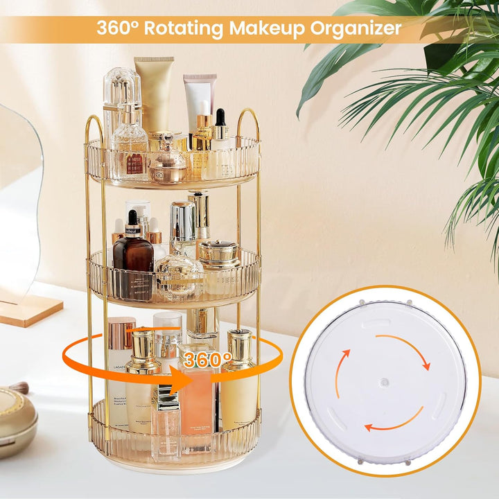 Make Up Organizer,360° drehbarer Makeup Organizer,Skincare Parfüm Organizer,Badezimmer Kosmetik Orga