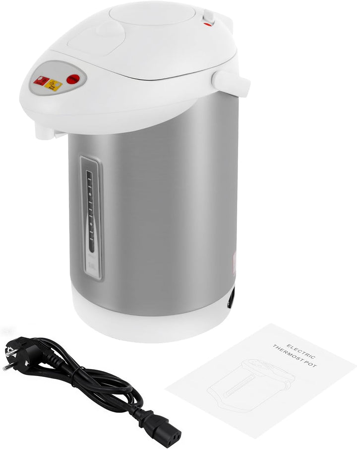 Heisswasserspender 3L 750W, elektrischer Thermoskrug aus 304 Edelstahl, 220V EU-Stecker, 90°C Warmha