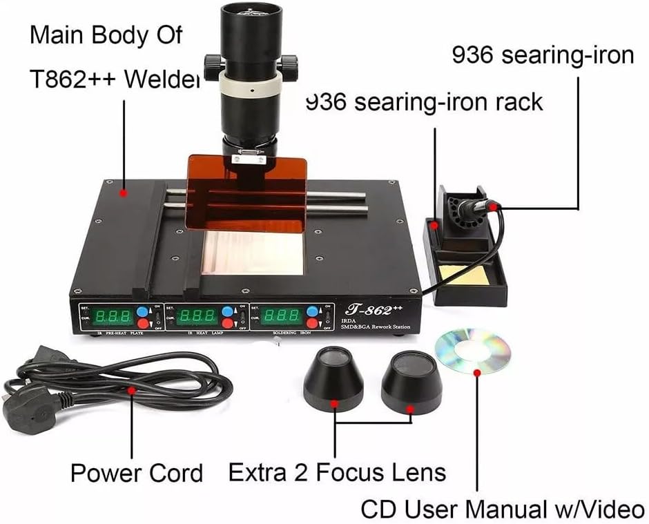 Infrarot Lötstation BGA Rework SMD Soldering Station mit Vorheizung 650W für Mikrokomponenten Nachbe