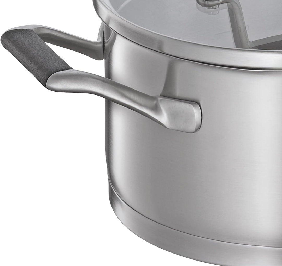 Küchenprofi COOK Kochtopf BOLOGNA | Edelstahl Schmortopf mit Deckel aus Sicherheitsglas | Induktions