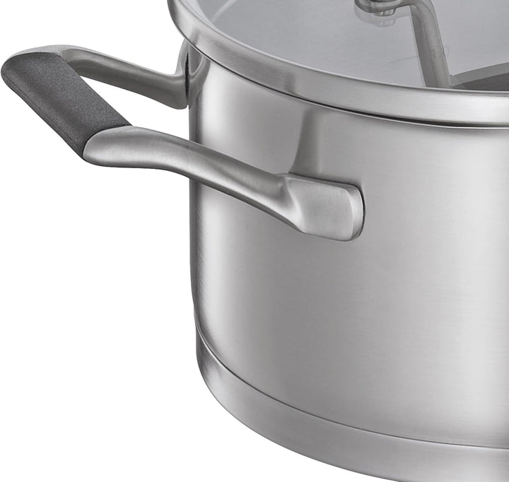 Küchenprofi COOK Kochtopf BOLOGNA | Edelstahl Schmortopf mit Deckel aus Sicherheitsglas | Induktions