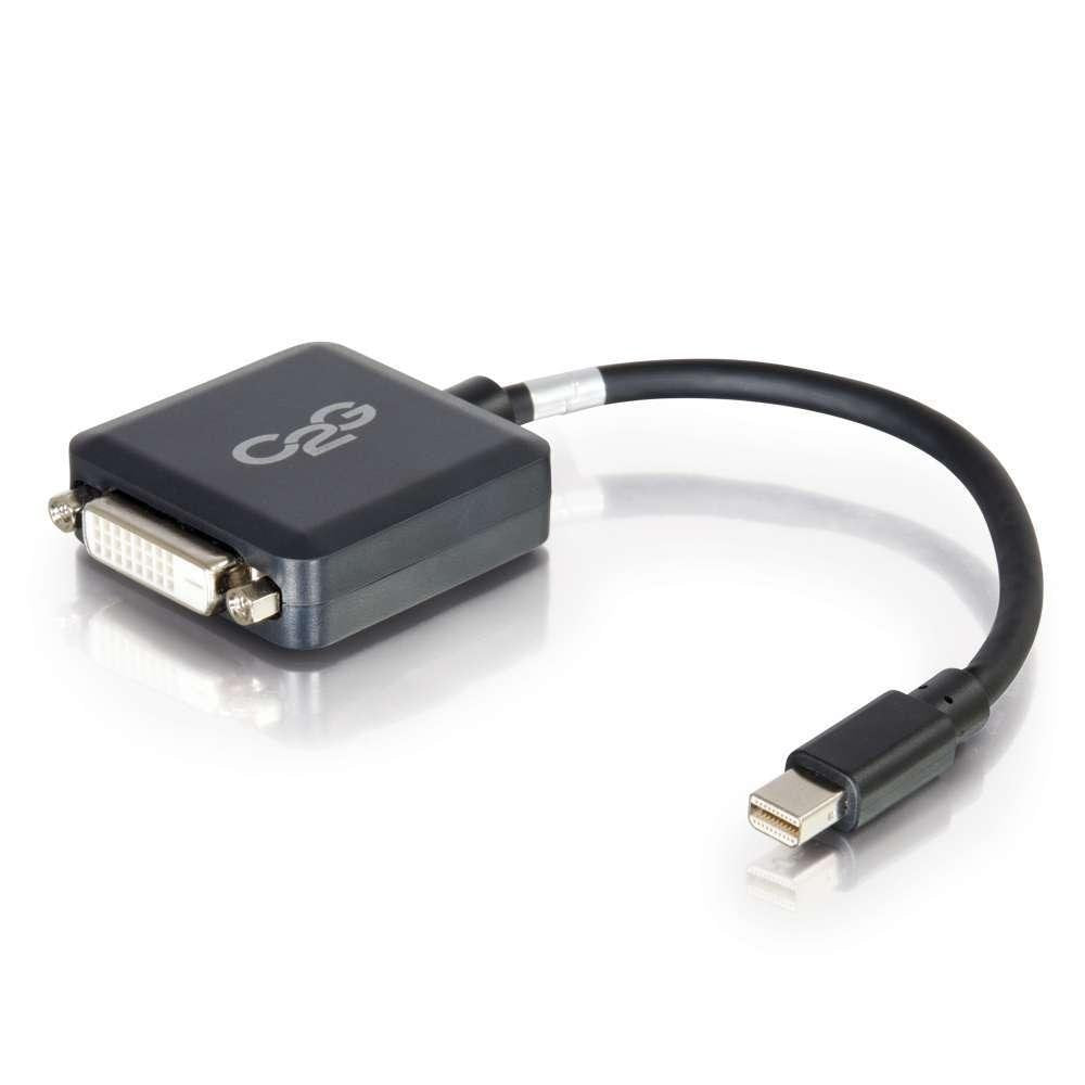 C2G 20CM Mini DisplayPort mannlichen to DVI-D Single Link weibliche Adapter Schwarz, Full HD MDP/TB