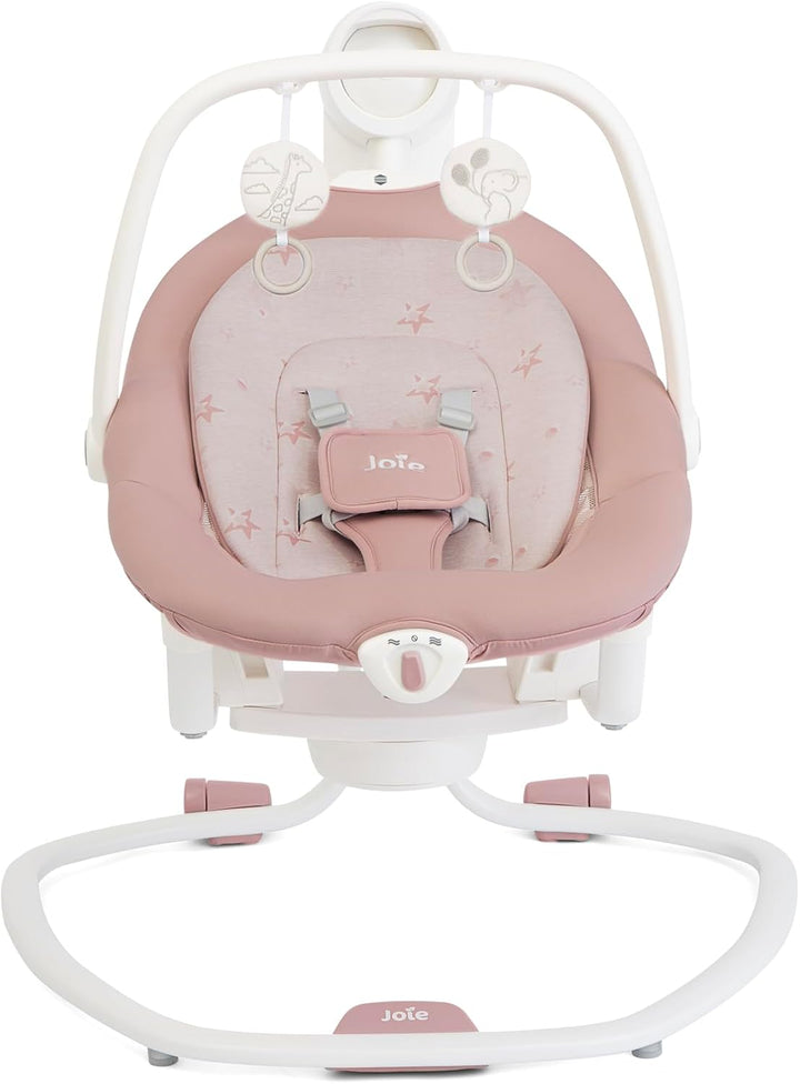 Joie Serina 2-in-1 Babyschommel, Afneembare wipstoel, 6 schommelsnelheden, 3 ligstanden, Speelboog –