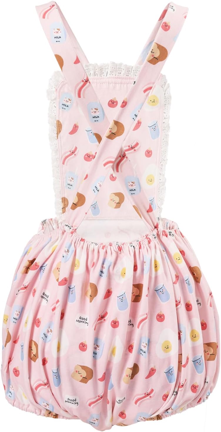 Baumwolle Knopf Schritt Erwachsene Onesie Strampler Bodysuit Pyjamas- Full Print Overalls, XS Fr