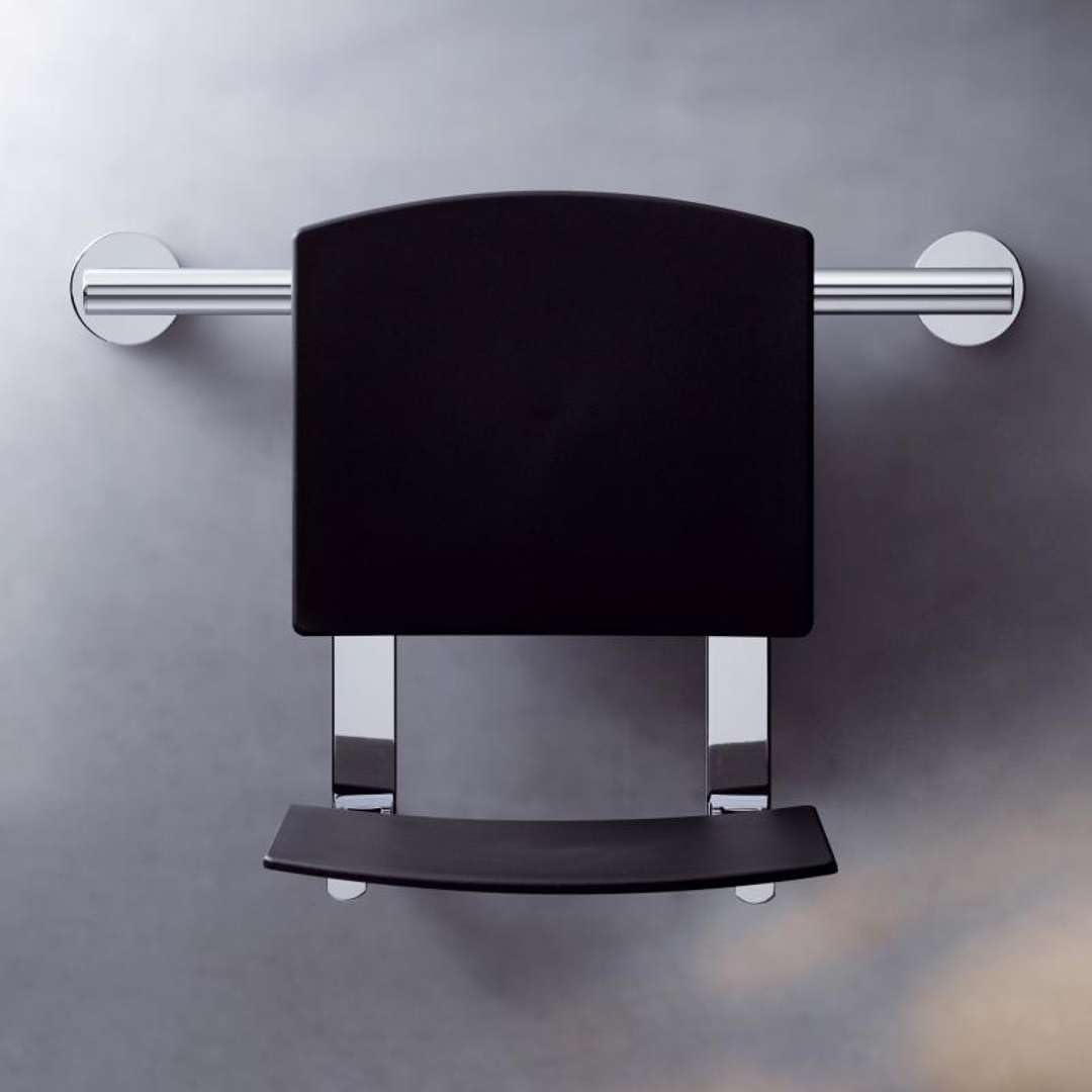 Keuco 34981010037 Plan Care Klappsitz zum Einhängen verchromt/schwarzgrau