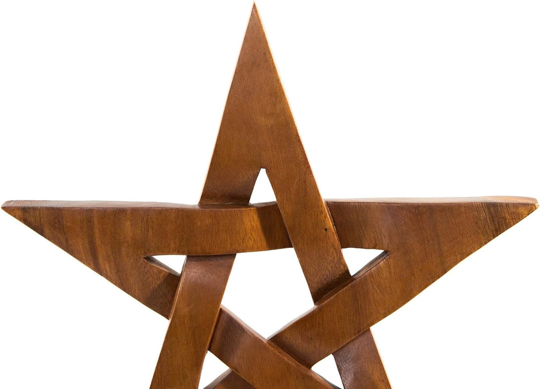 Windalf Schutzzeichen Holzbild Penta 28 cm Glücks & Wunsch Symbol Wanddeko Handarbeit aus Holz