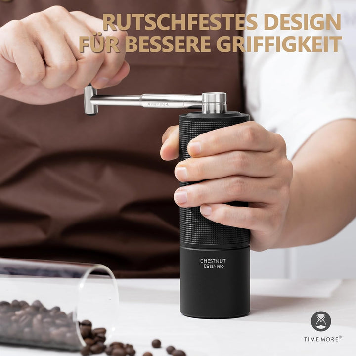 TIMEMORE Chestnut C3 ESP PRO, manuelle Kaffeemühle, Upgrade integriertes Ganzmetallgehäuse, Edelstah