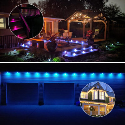 INDARUN WiFi Bodenleuchte, Einbaustrahler, RGB, wasserdicht, IP67, Ø31 mm – Beleuchtung für Terrasse