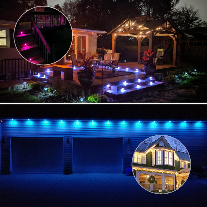 INDARUN WiFi Bodenleuchte, Einbaustrahler, RGB, wasserdicht, IP67, Ø31 mm – Beleuchtung für Terrasse