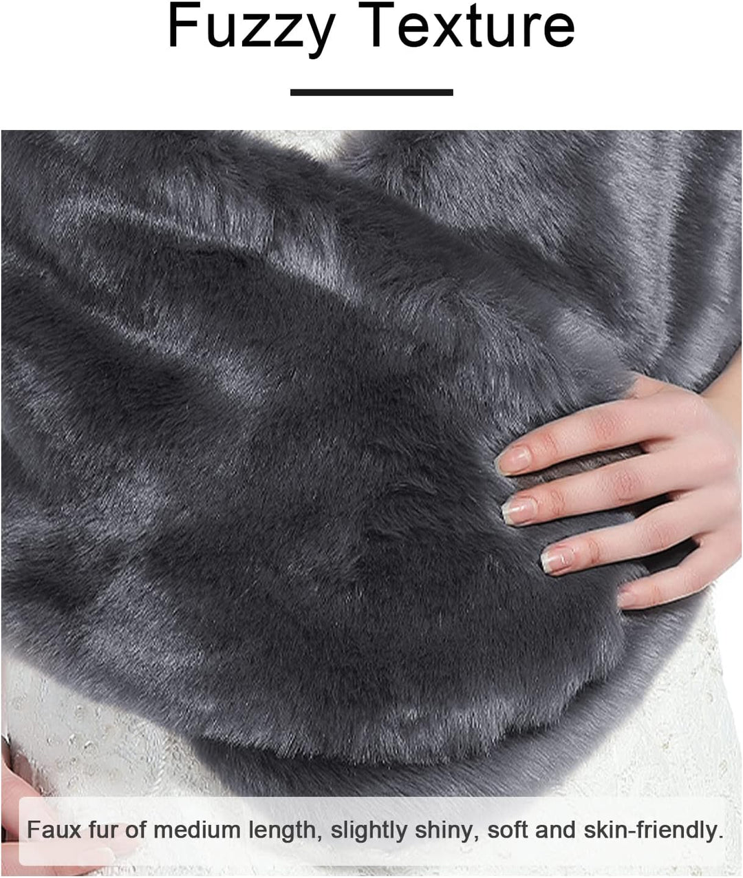 BEAUTELICATE Kunstpelz Schal Stola Damen Warm Brautjacke Brautschal Brautstola Pelz für Braut Hochze