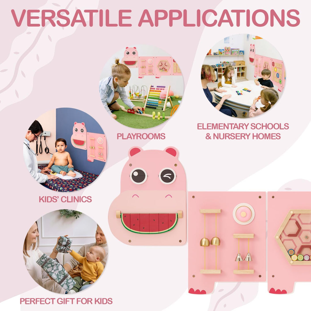 Monläurd® Hippo Montessori Pädagogischer Aktivitätswürfel, sensorisches Wandspielzeug für Kindertage