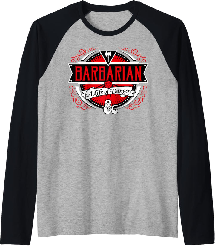 Dungeons & Dragons Barbarian A Life Of Danger Logo Raglan