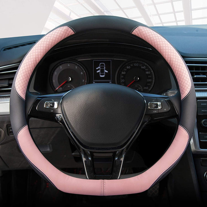 Ergocar Sport D-Form Auto Lenkradbezug Rutschfester Auto Lenkradschutz D-Typ Atmungsaktiv Mikrofaser