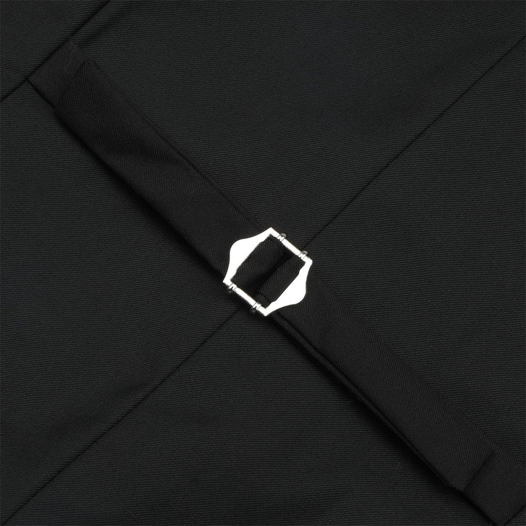 Sliktaa Herren Anzug 3 Teilig Slim Fit Reihe Einfarbig Stoff Business Shawl Kragen Klassisch Tunika