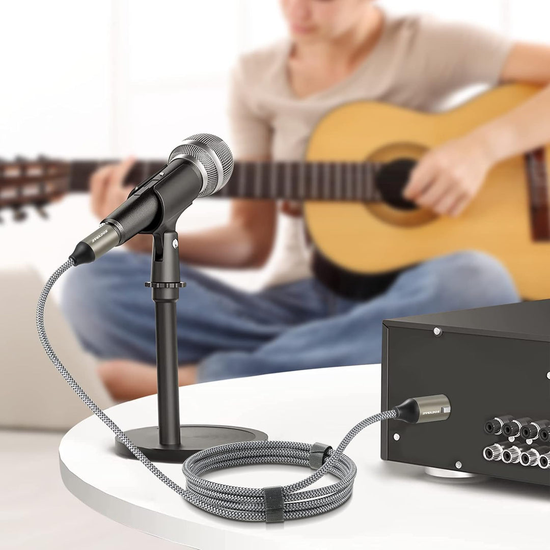 SOEYBAE 20M Stereo Mikrofonkabel XLR Stecker auf XLR Busche,Geflochtenes Signalverbindungskabel für