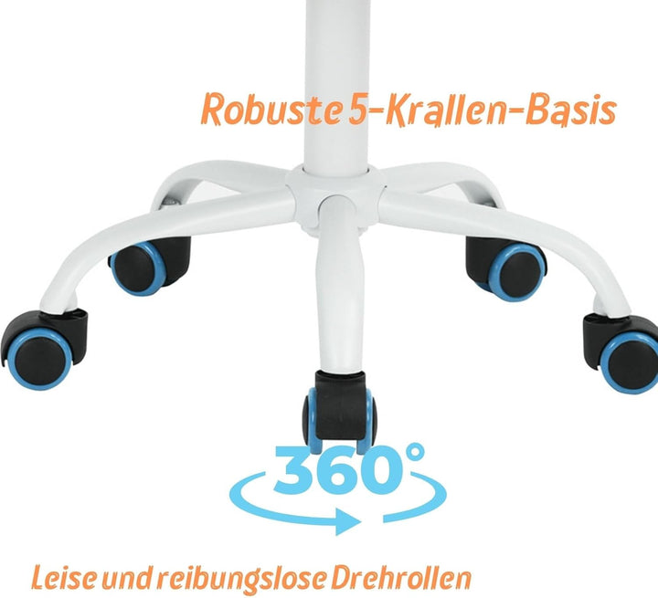 FurnitureR Bügelhocker ergonomisch, höhenverstellbar, ohne Armlehnen, Netzrückenlehne, Sitzfläche 38