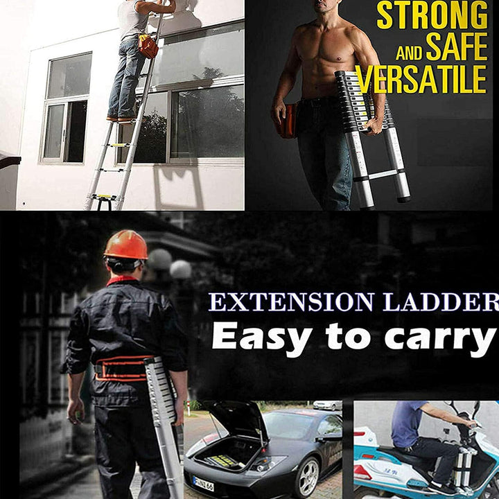 5 m Teleskopleiter aus Aluminium, tragbar, Mehrzweck-Auszugsleiter, 330 lbs, maximale Belastung, 13