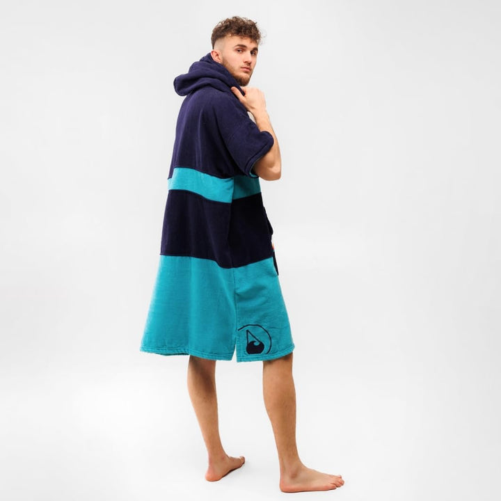 WAVE HAWAII Poncho Bluebow Surfponcho 100% Baumwolle für Körpergrössen von 175-205 cm Umkleidehilfe