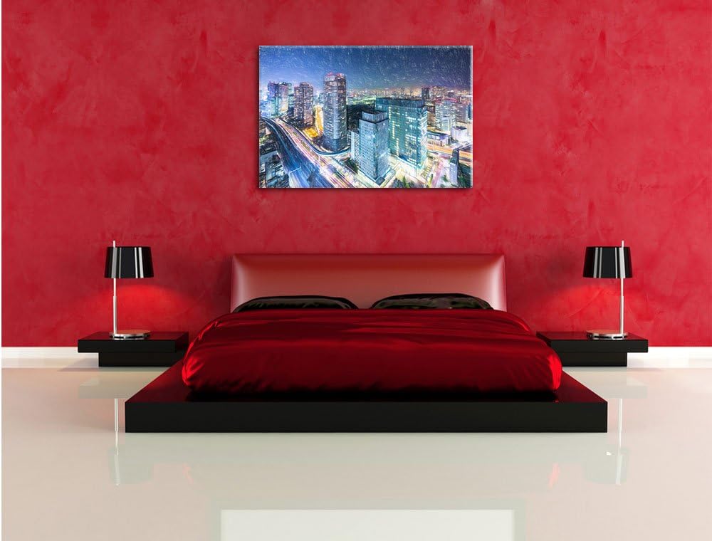 Pixxprint Moderne Architektur in Tokio als Leinwandbild/Grösse: 100x70 cm/Wandbild/Kunstdruck/fertig