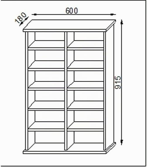 VCM Holz CD DVD Stand Regal Schrank Aufbewahrung Standregal Ständer Ronul Schwarz, Schwarz