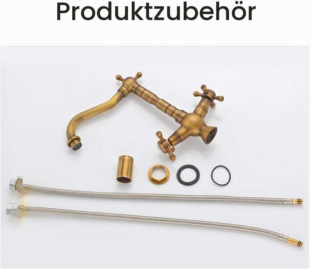 Wasserhahn Bad Bronze Antike, Wasserhahn Küche Waschbecken Armaturen, Hoher Auslauf Zweigriff Mischb