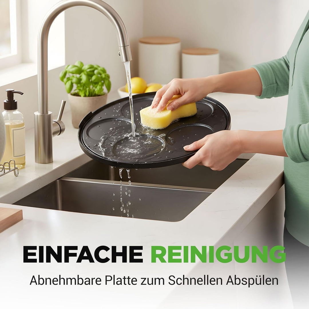 NutriChef Crepes Maker 30 cm mit Abnehmbarer Wendeplatte - Antihaft Oberfläche, LED Anzeige und Temp