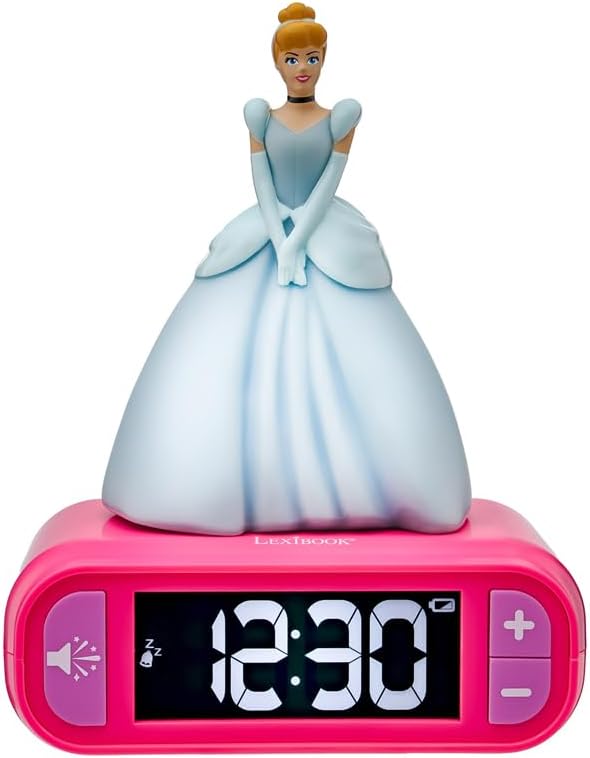 Lexibook Lexibook Disney Cinderella Kinderwecker Mit 3D Figur - Digitale Uhr Mit LCD Anzeige, Alarm-