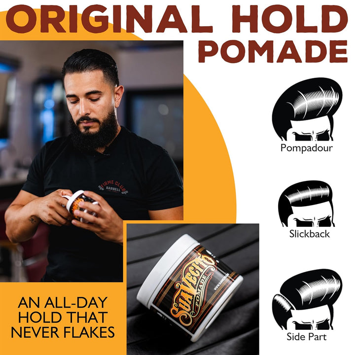 Suavecito Pomade Original Hold, Medium Hold Hair Pomade For Men, Medium Shine Water Based Wax, 4oz/1