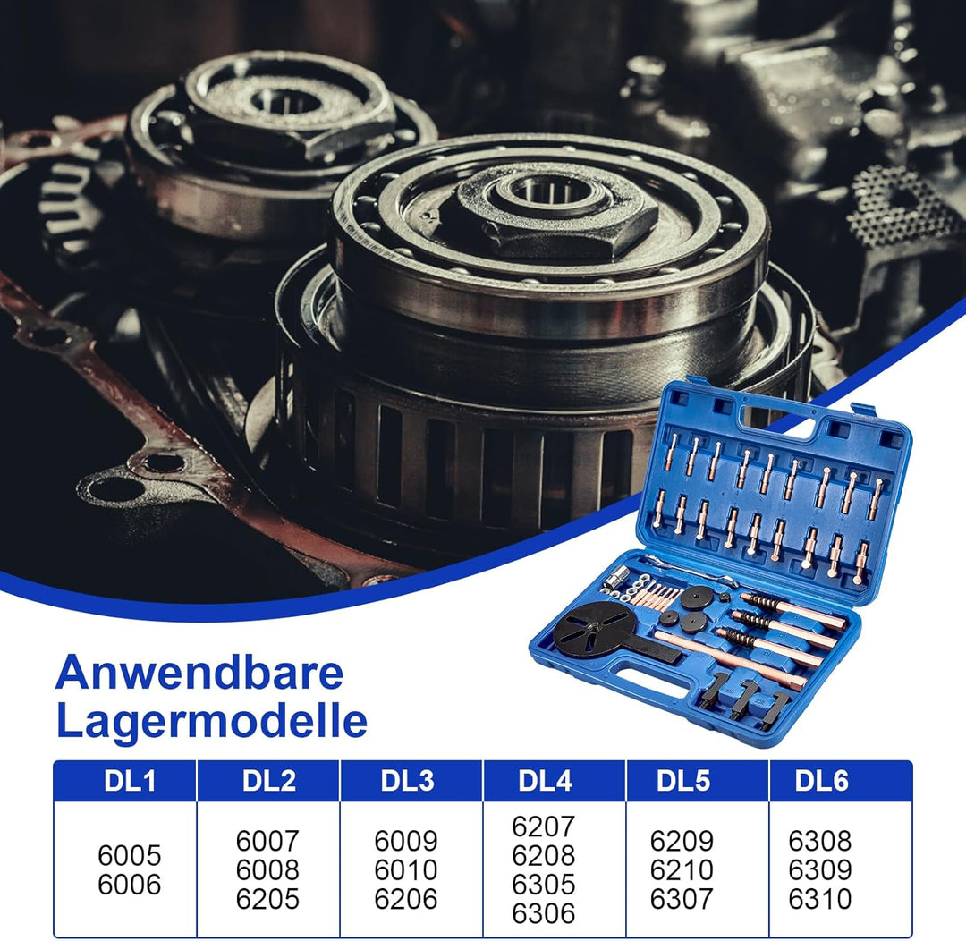38-in-1 Lagerabzieher Set, Dreiarm Innenlager Abzieher Werkzeug, Kugellager Innenabzieher mit 6 Grös