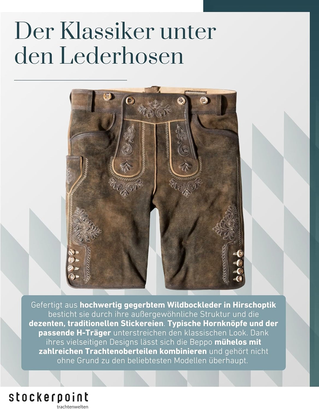 Stockerpoint Herren Hose 44 Bison Gespeckt, 44 Bison Gespeckt