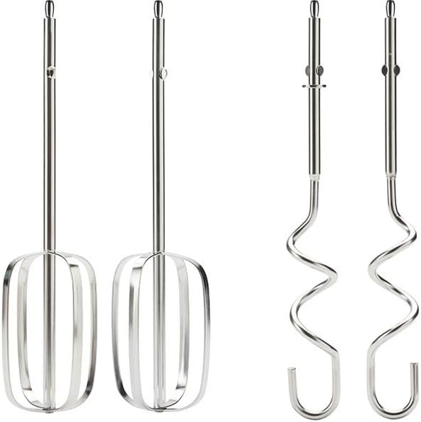 KENWOOD HMP30.A0SI Handmixer 450W 5 Geschwindigkeiten + Turbo - Schneebesen - Kneter - silberner Kun
