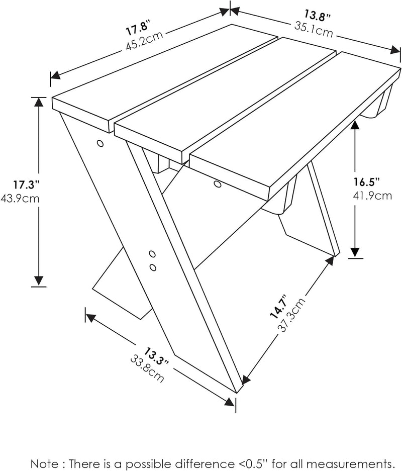 Furinno Tioman Beistelltisch, Blumenständer, Meranti Holz, Natur, 45.2 (W) x 43.9 (H) x 35.1 (D) cm