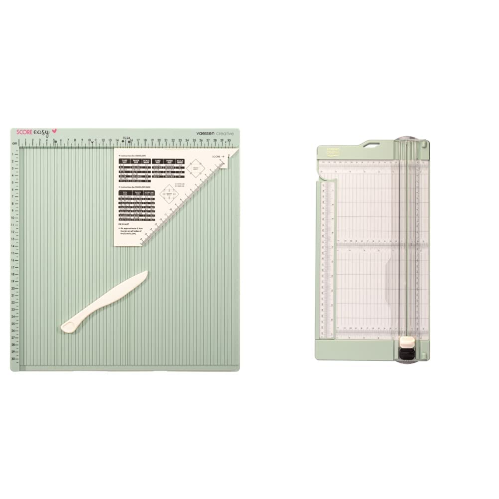 Vaessen Creative Score Easy Grosses Mehrzweck Falzbrett Cm Minze & Papierschneider Mit Falzbrett 15x
