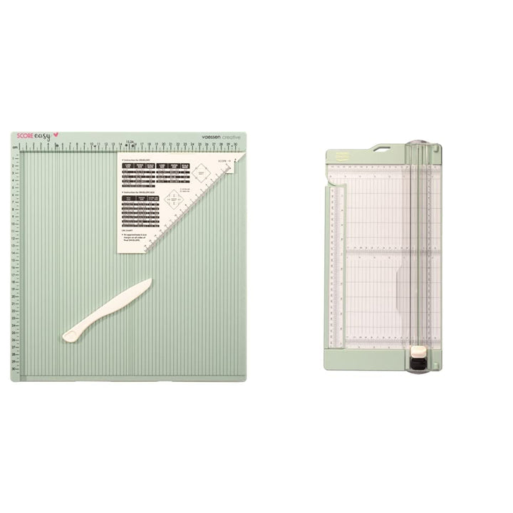 Vaessen Creative Score Easy Grosses Mehrzweck Falzbrett Cm Minze & Papierschneider Mit Falzbrett 15x
