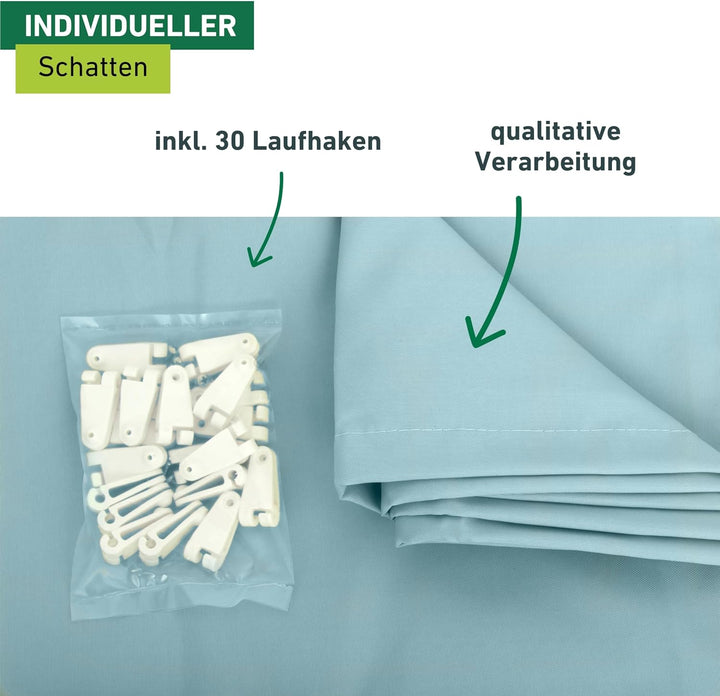 Windhager Sonnensegel für Seilspanntechnik, Wintergarten und Terrassen Beschattung, Seilspannmarkise