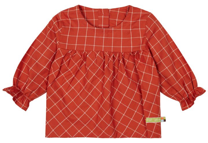 loud + proud Mädchen Karo, GOTS Zertifiziert Bluse, Cinnamon