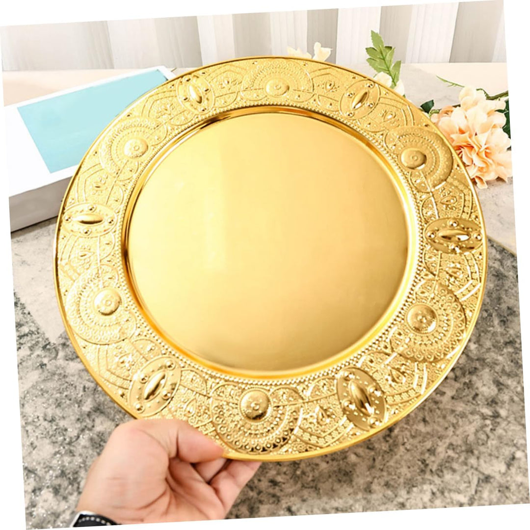Runder Metallteller Elegantes Serviertablett Für Obst Und Snacks Vielseitig Einsetzbar Im Wohn Und G