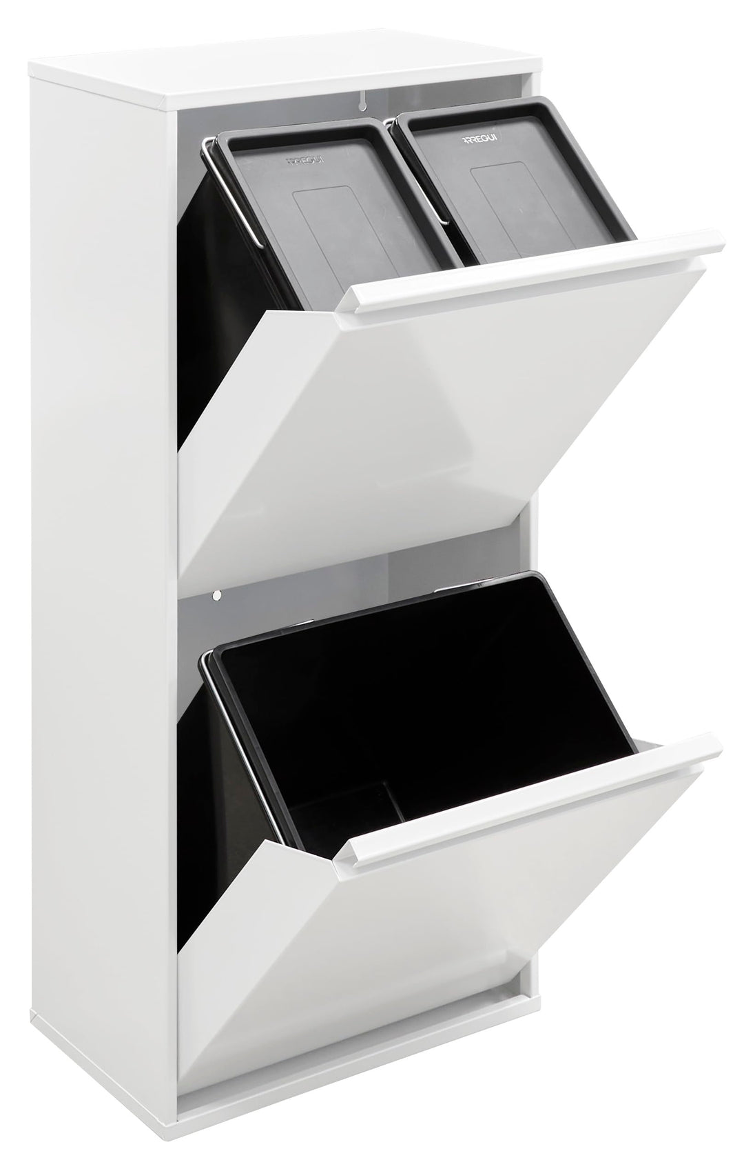 ARREGUI Basic CR401-B Mülltrennsystem aus Stahl | 3 Fächer Mülleimer für die Küche | 3 Fach Abfallei