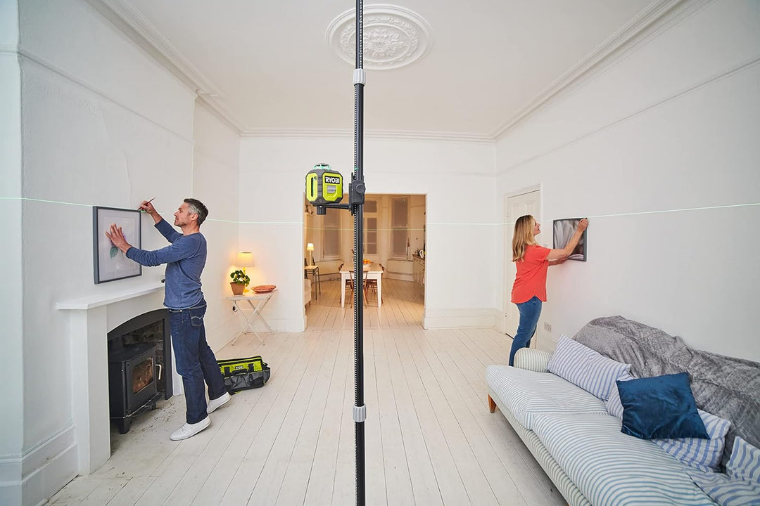RYOBI batteriebetriebener 360˚ Laser RB360GLL (25 m, Selbstnivellierung 4°, Laserwellenlänge 520nm±