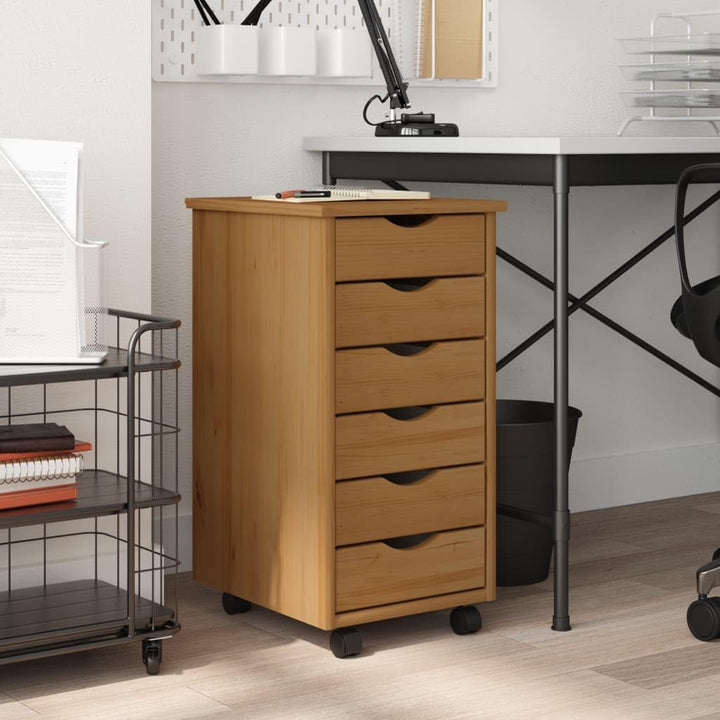 Gecheer Rollschrank mit 6 Schubladen, Kommode, Schubladenschrank, Schreibtischschrank, Aktenschrank,