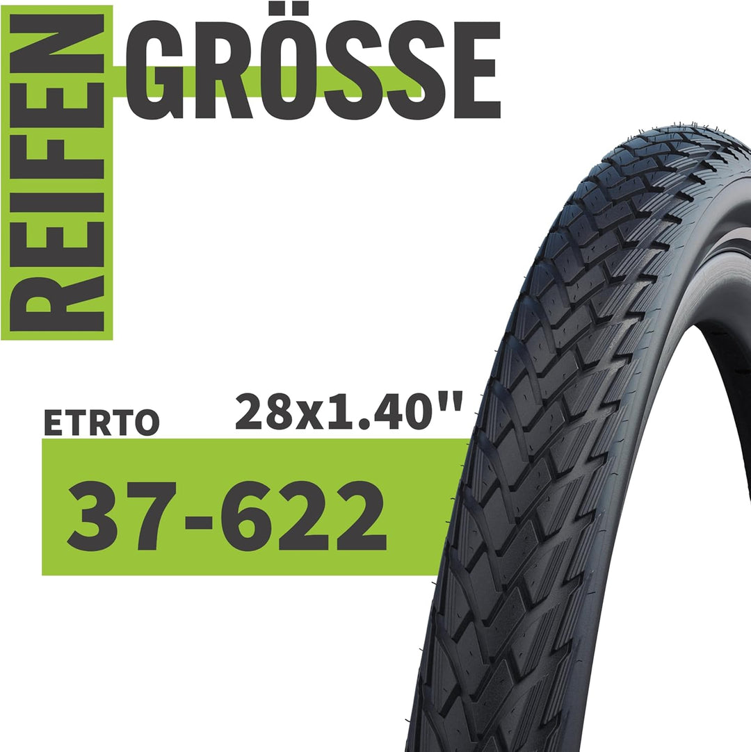 Schwalbe Fahrradreifen Green Marathon 28 Zoll – Verschiedene Grössen (37-622 bis 55-622) – Optional