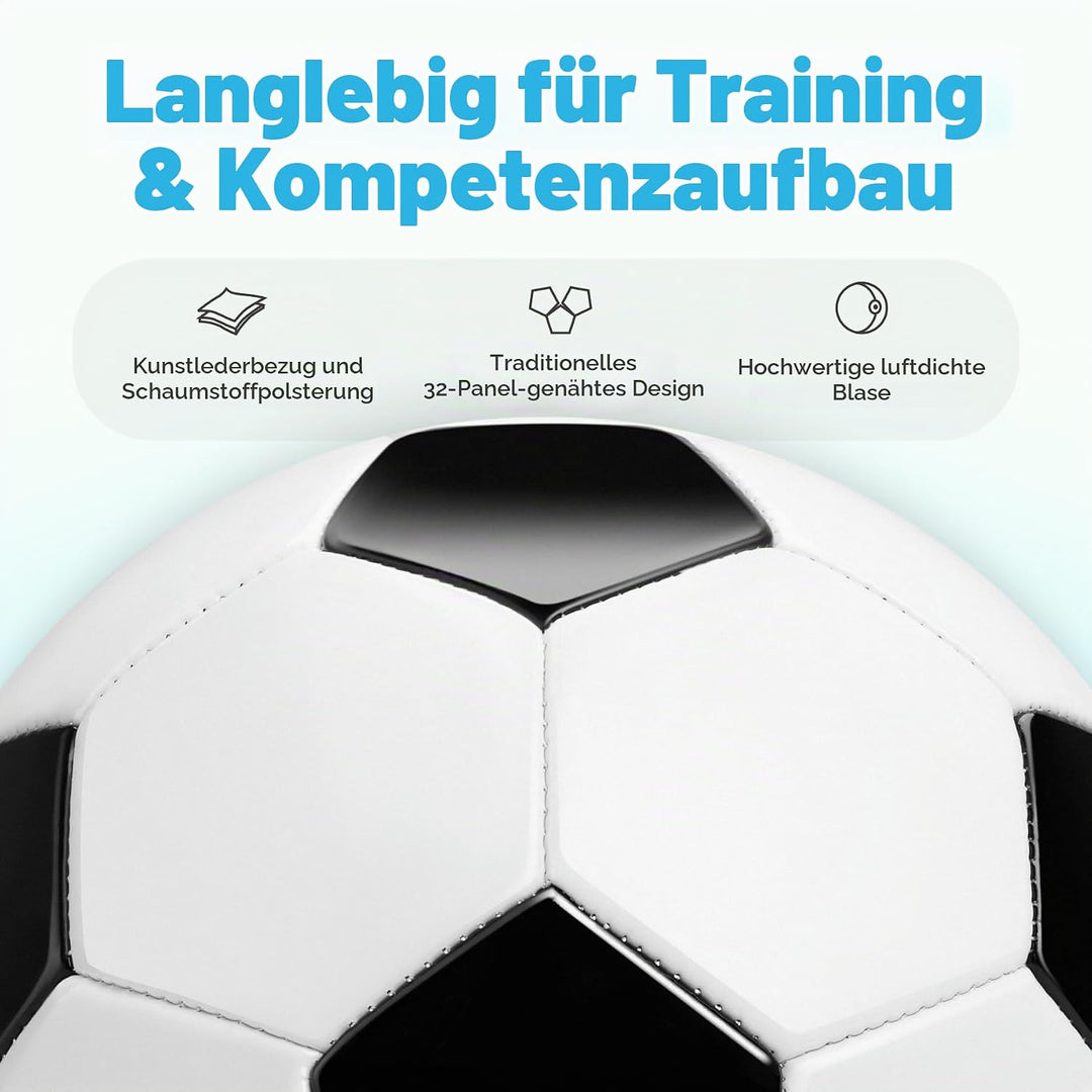 U&amp;C Planet Training Fussball Grösse 5 Soccer Ball Bälle Premium PVC Lederball für Training &amp; Spiele