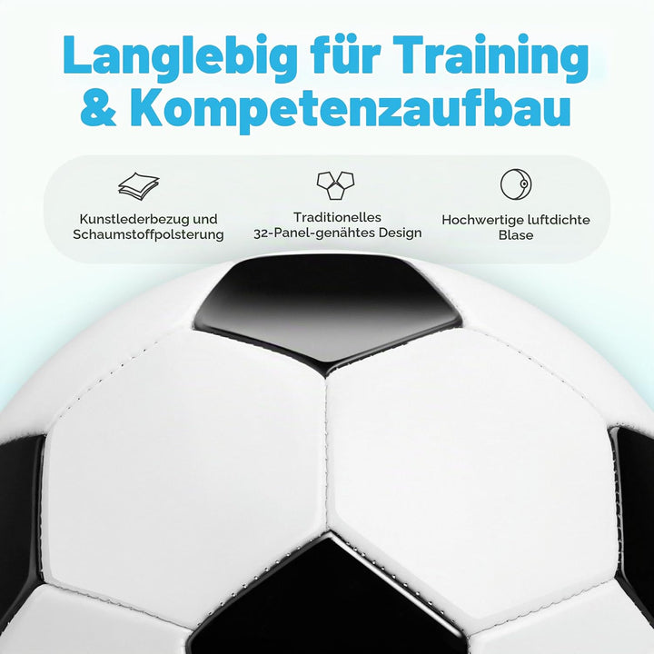 U&amp;C Planet Training Fussball Grösse 5 Soccer Ball Bälle Premium PVC Lederball für Training &amp; Spiele
