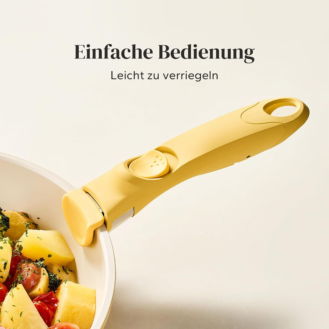 Abnehmbarer Griff, Stapelbar Topfset, Anti-Verbrühungs-Pfannengriff Klemmwerkzeug Generisch (gelb),