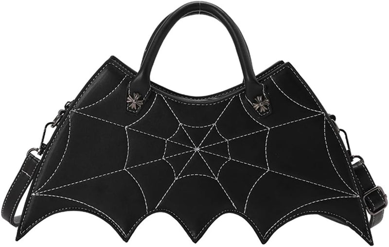 PORRASSO Mode Umhängetasche Damen Schultertasche Gothic Handtasche Fledermaus Flügel Crossbody Bag M