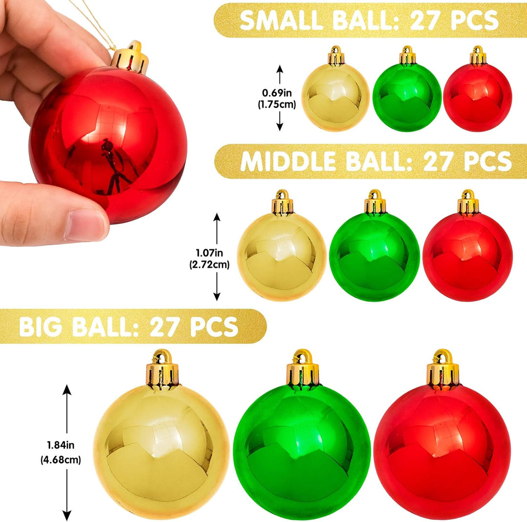 Whaline Weihnachtskugel-Girlande, Kugel-Ornamente, 1,8 m, Christbaumkugel-Dekorationen, bruchsichere