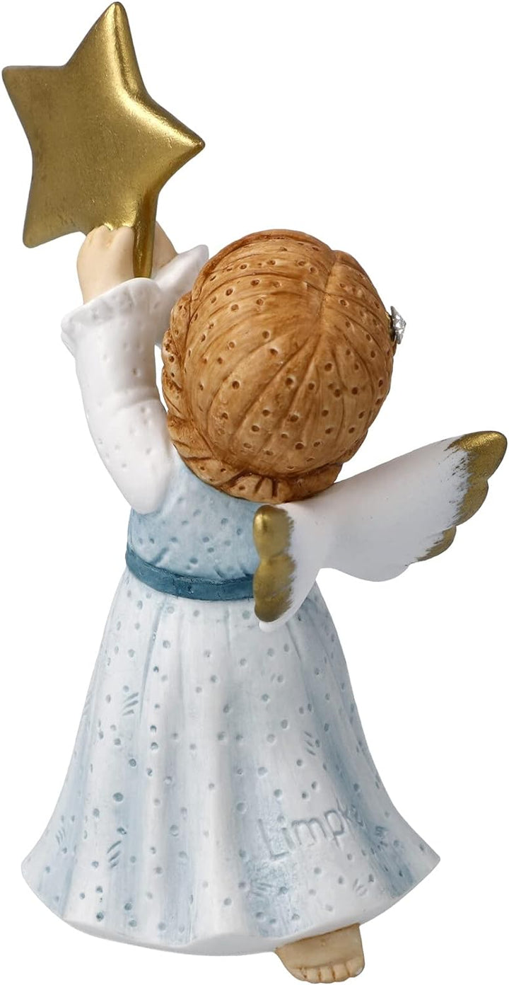 Goebel X-Mas Nina & Marco Engels-Figur Winterengelchen mit Goldenem Stern aus Porzellan Mehrfarbig,
