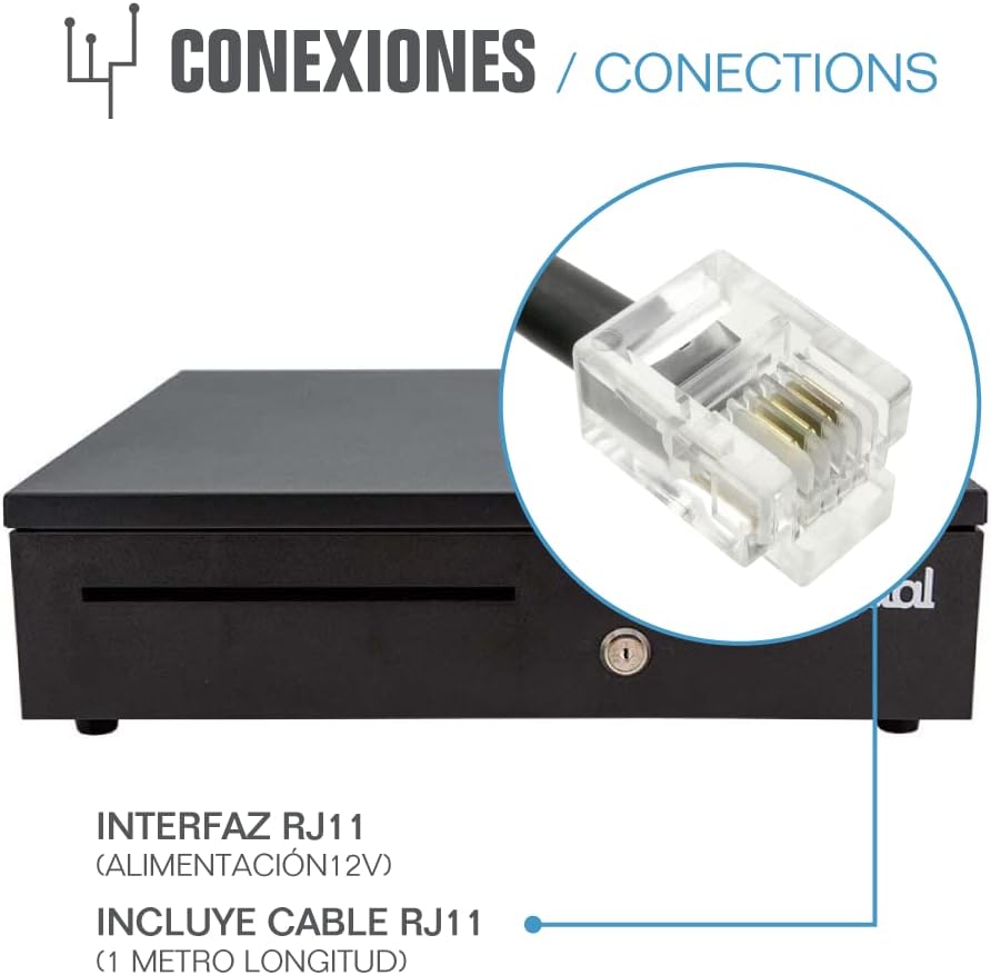 iggual - Geldkassette Abschliessbar IRON - 35 | Kassenschublade mit automatischer oder manueller Öff