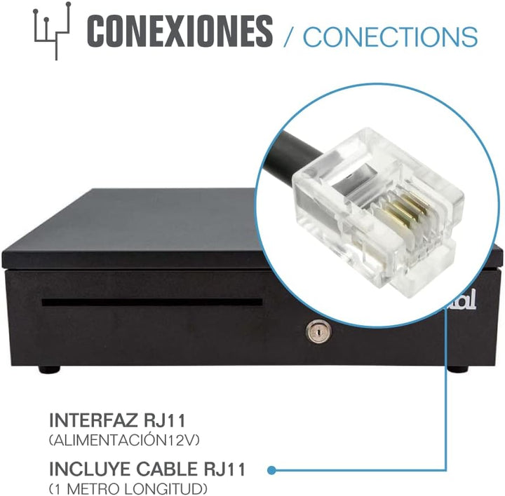 iggual - Geldkassette Abschliessbar IRON - 35 | Kassenschublade mit automatischer oder manueller Öff